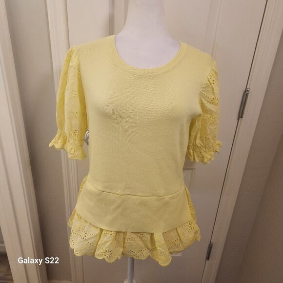 Anthropologie Yellow Sweater. NWT. Size Medium. Host Pick. - Picture 1 of 14
